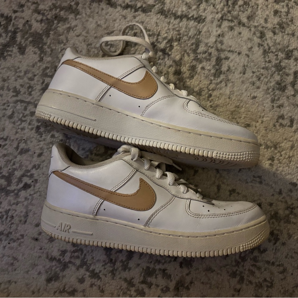 Nike Air Force Ones White and Beige